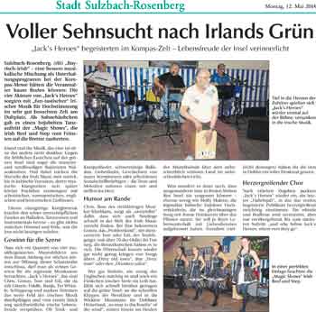 Ausschnitt Sulzbach-Rosenberger Zeitung 2014